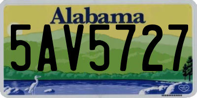 AL license plate 5AV5727