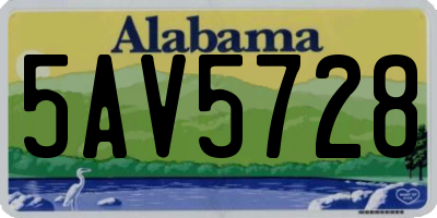 AL license plate 5AV5728