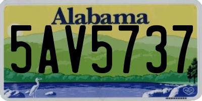 AL license plate 5AV5737