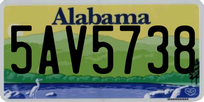 AL license plate 5AV5738