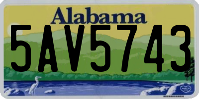 AL license plate 5AV5743