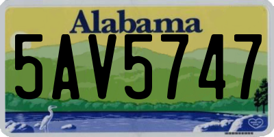 AL license plate 5AV5747