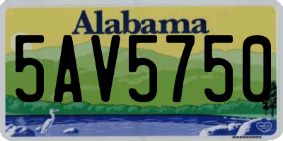 AL license plate 5AV5750