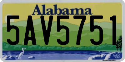 AL license plate 5AV5751