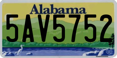 AL license plate 5AV5752