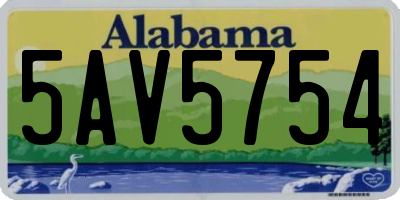 AL license plate 5AV5754