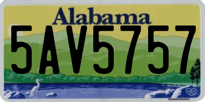 AL license plate 5AV5757