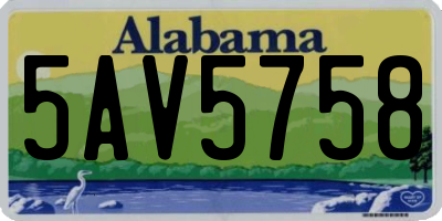 AL license plate 5AV5758