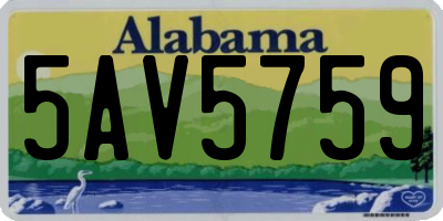AL license plate 5AV5759