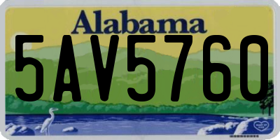 AL license plate 5AV5760