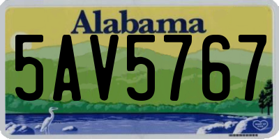 AL license plate 5AV5767