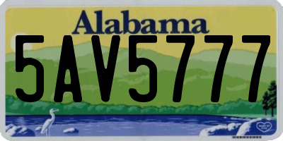 AL license plate 5AV5777
