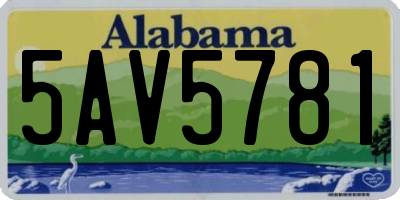 AL license plate 5AV5781