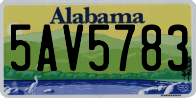 AL license plate 5AV5783