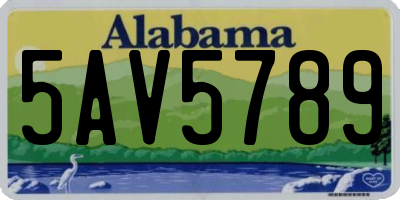 AL license plate 5AV5789