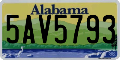 AL license plate 5AV5793