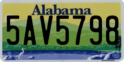 AL license plate 5AV5798
