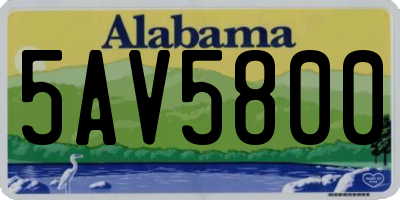 AL license plate 5AV5800