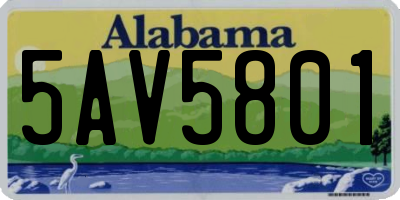 AL license plate 5AV5801