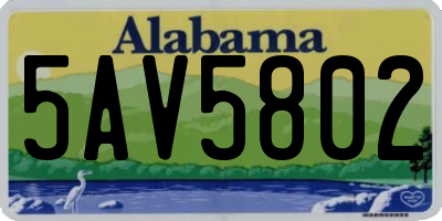 AL license plate 5AV5802