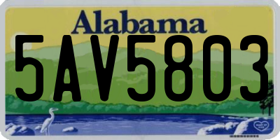 AL license plate 5AV5803