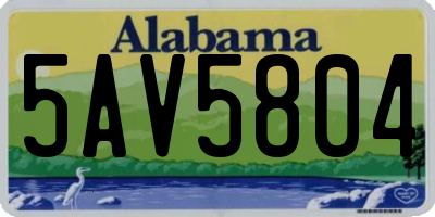 AL license plate 5AV5804