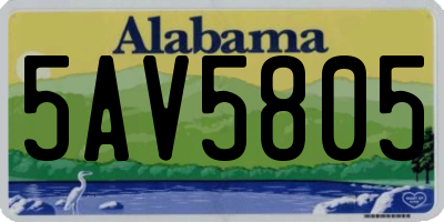 AL license plate 5AV5805