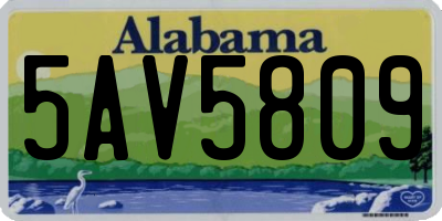 AL license plate 5AV5809