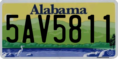 AL license plate 5AV5811