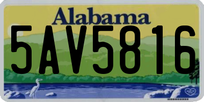 AL license plate 5AV5816