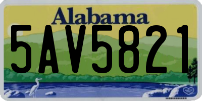 AL license plate 5AV5821