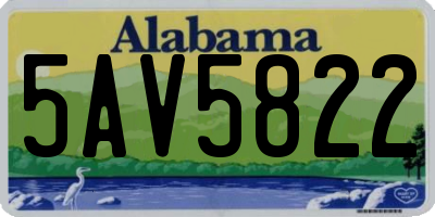 AL license plate 5AV5822