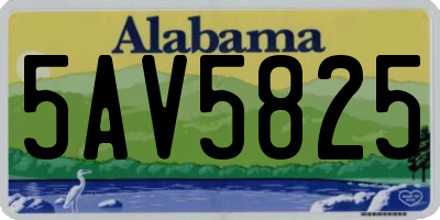 AL license plate 5AV5825