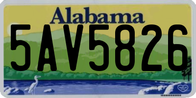 AL license plate 5AV5826