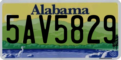 AL license plate 5AV5829