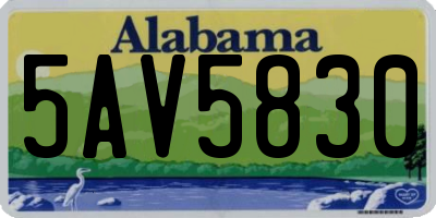AL license plate 5AV5830