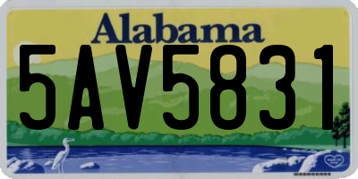 AL license plate 5AV5831
