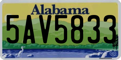 AL license plate 5AV5833
