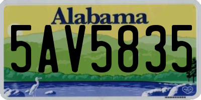 AL license plate 5AV5835