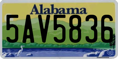 AL license plate 5AV5836