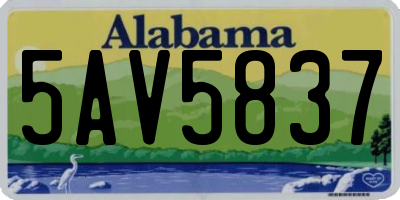 AL license plate 5AV5837