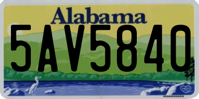 AL license plate 5AV5840