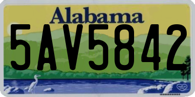 AL license plate 5AV5842