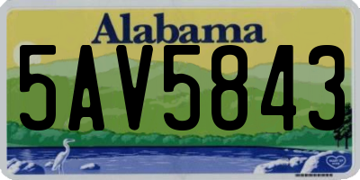 AL license plate 5AV5843
