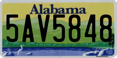 AL license plate 5AV5848