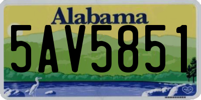 AL license plate 5AV5851