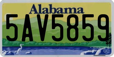 AL license plate 5AV5859