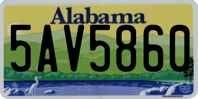 AL license plate 5AV5860