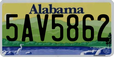 AL license plate 5AV5862