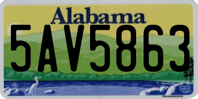 AL license plate 5AV5863